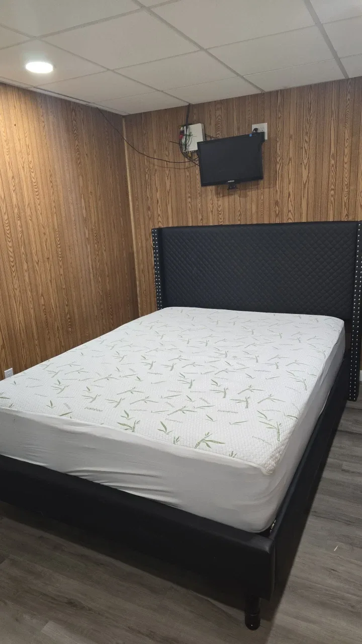 Black Quilted Headboard Bed Frame