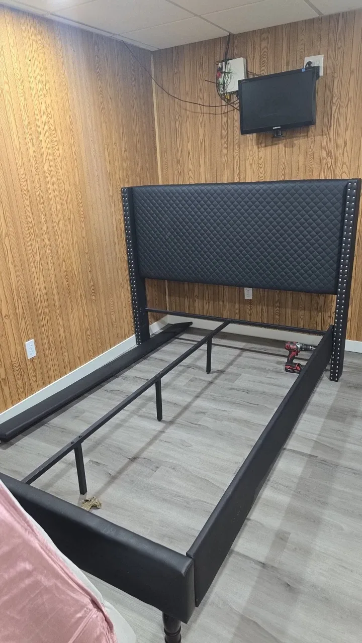 Black Quilted Headboard Bed Frame image indicator(2)