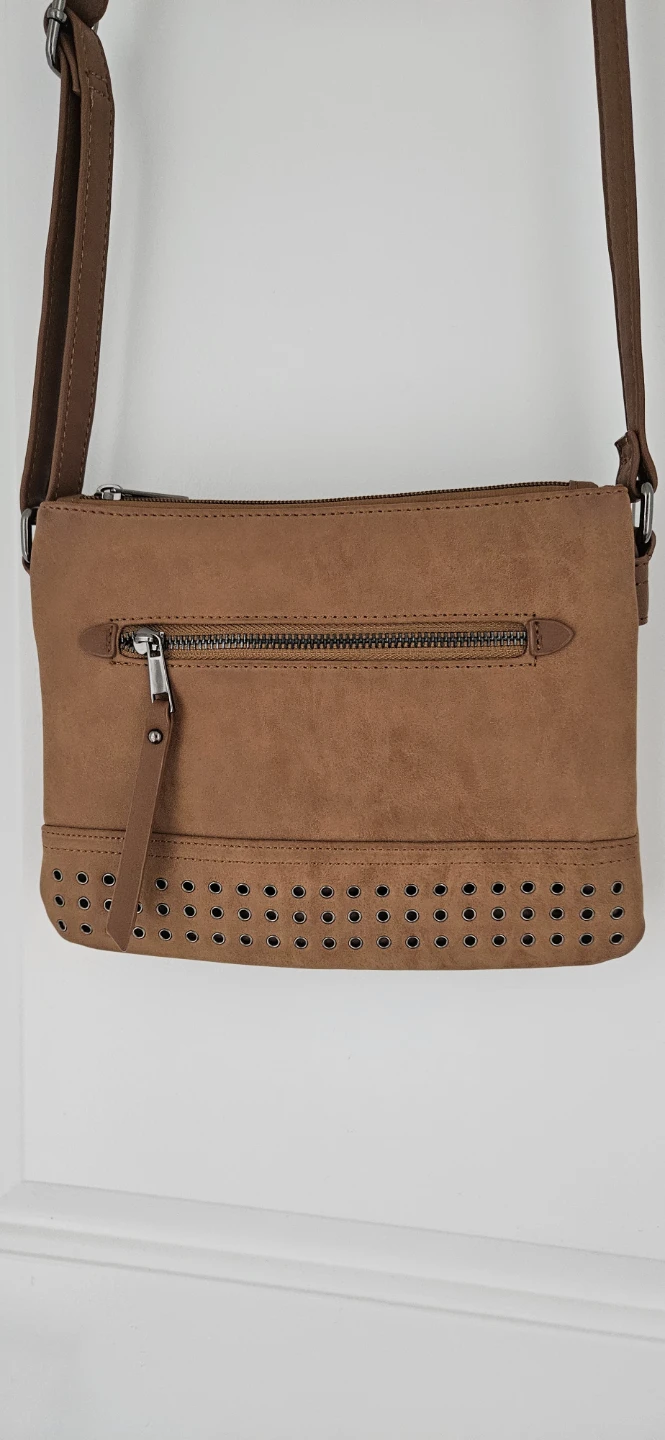 Vegan Leather Brown Crossbody Bag Purse by Mia & Luca