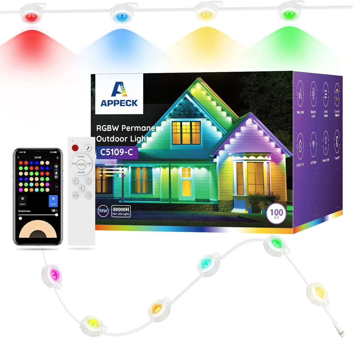 Permanent Outdoor Lights 100ft BNIB