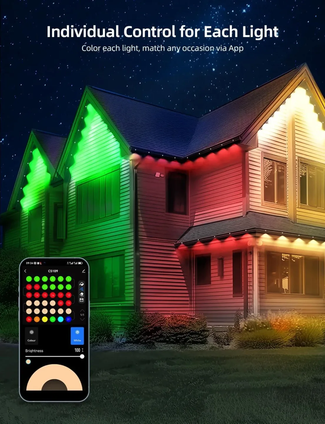 Permanent Outdoor Lights 100ft BNIB image indicator(3)