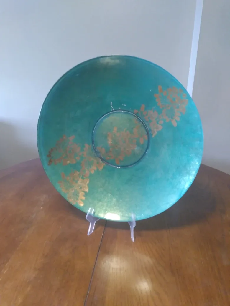 Turquoise and gold bowl