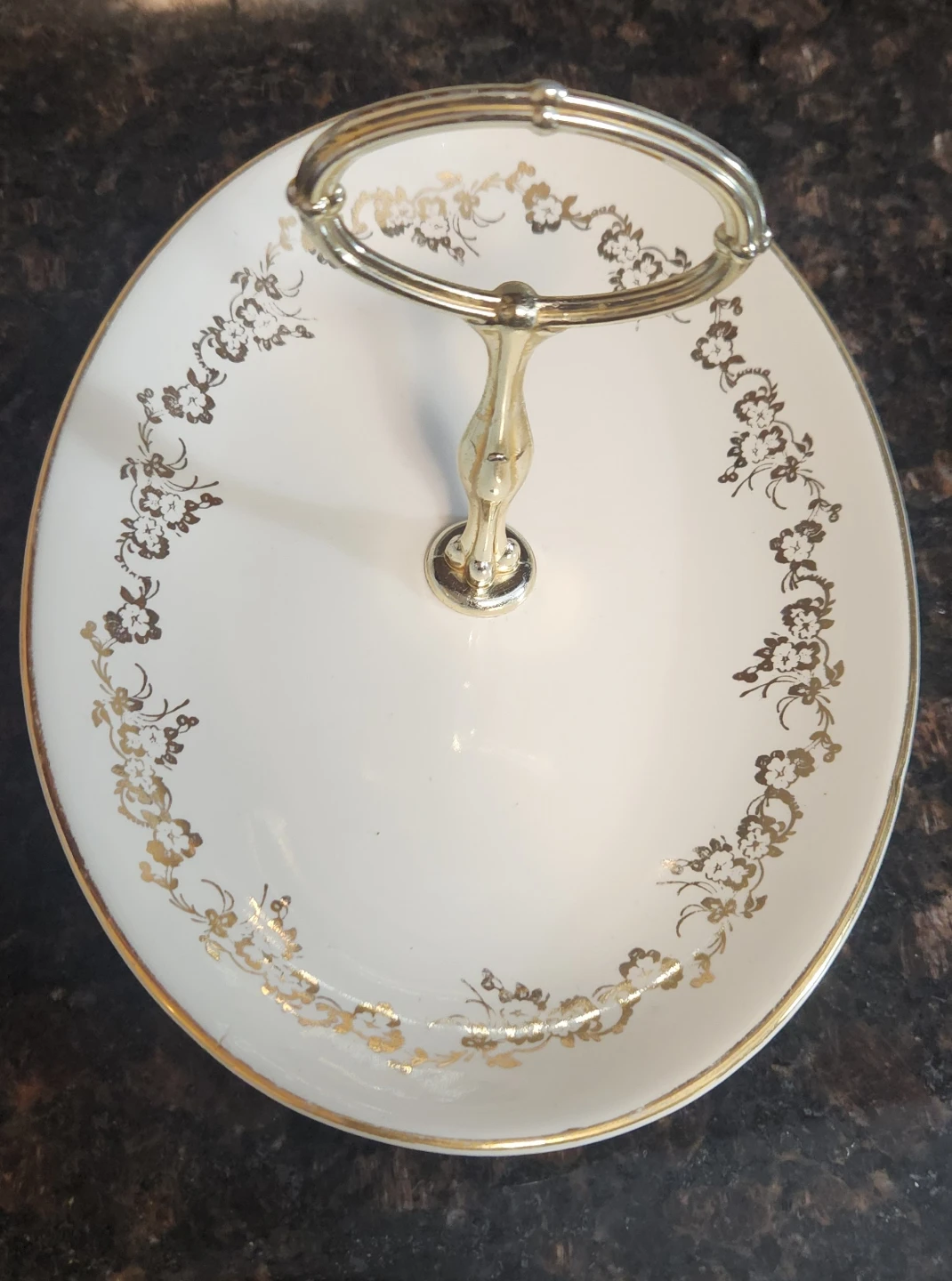 Vintage Floral Patterned Serving Tray