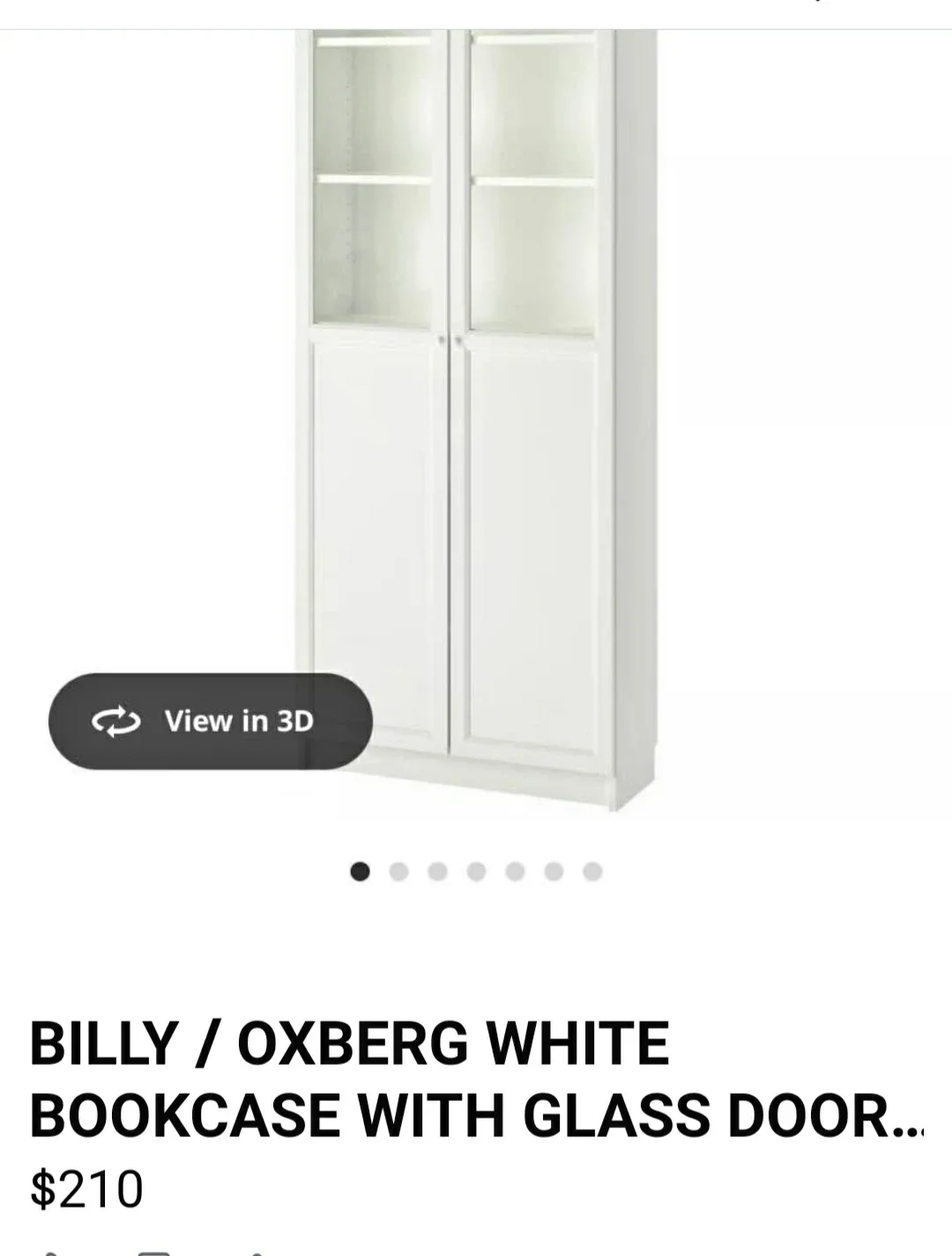 IKEA Billy White Bookcase with Glass Door image indicator(3)