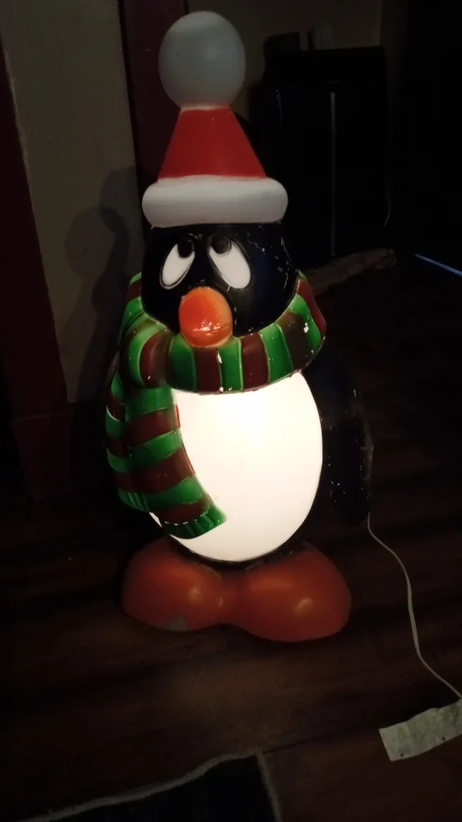 Vintage Christmas Penguin Blow Mold