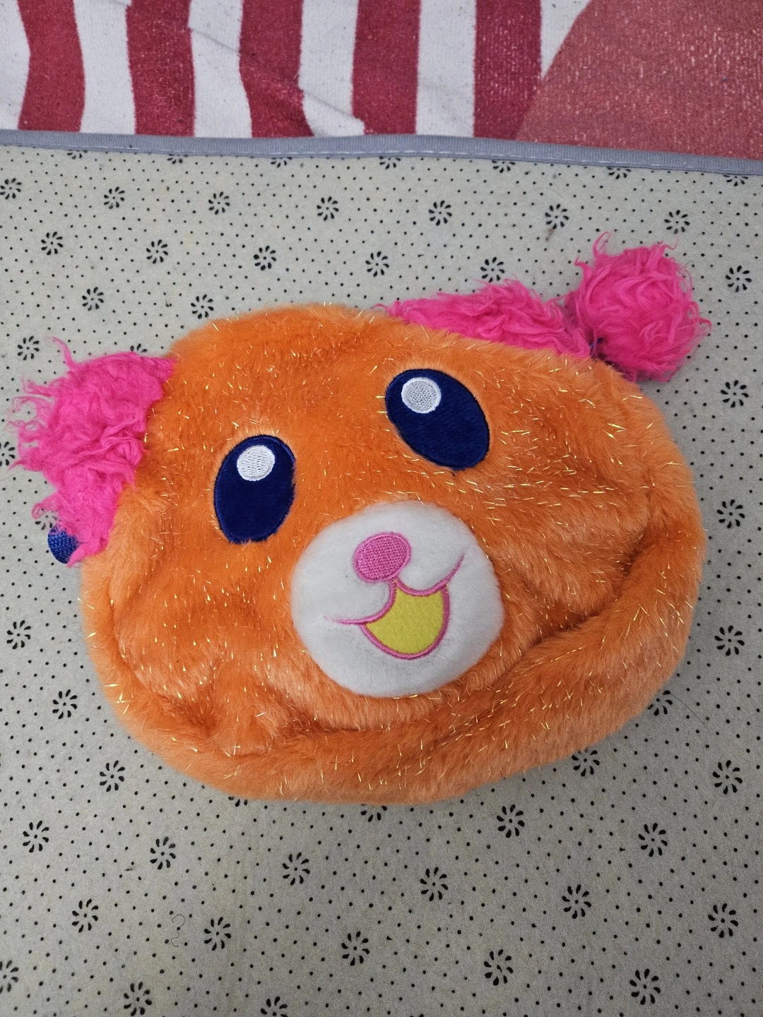 🧡🥰Orange Bear Plush make up bag