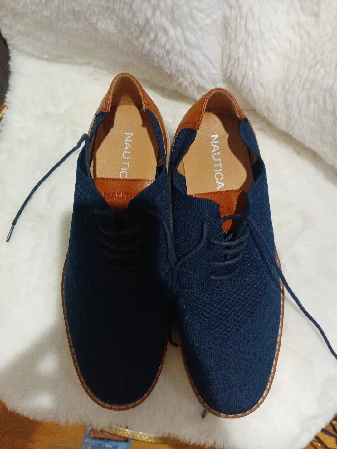 Nautica Men's Blue Knit Dress Shoes image indicator(2)