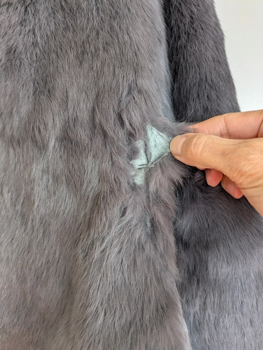 Grey Rabbit Fur Coat image indicator(4)