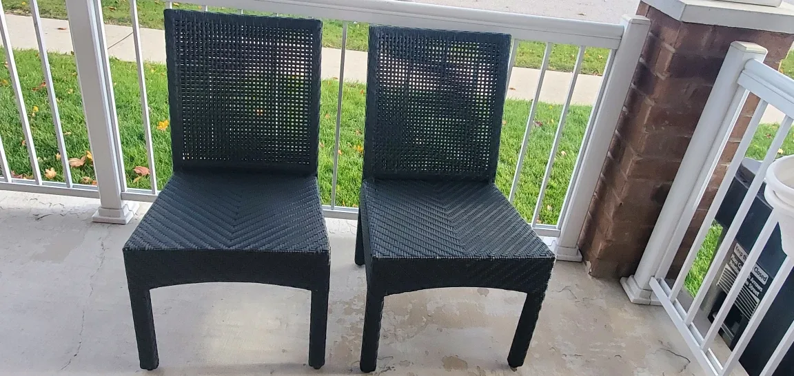 Wicker Outdoor Dining Chair - Black