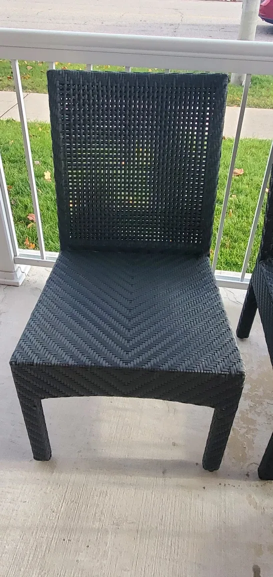 Wicker Outdoor Dining Chair - Black image indicator(2)