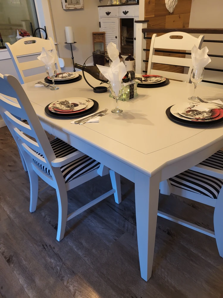 White Dining Table with 4 Chairs - photo 2