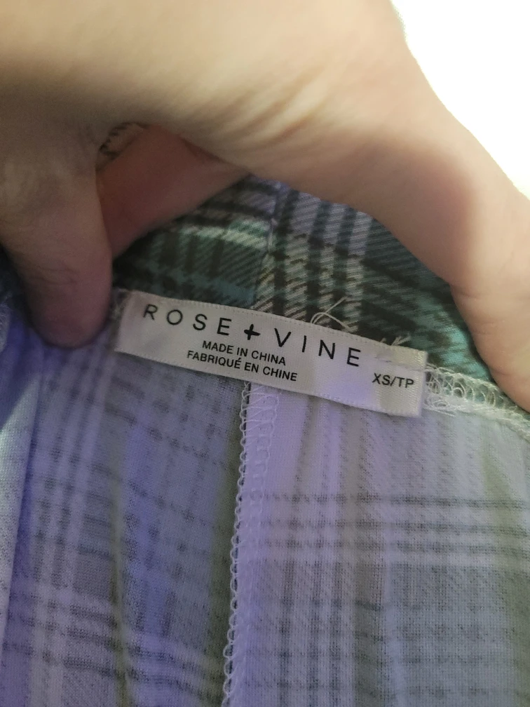 Rose + Vine Plaid Pajama Pants XS - photo 3
