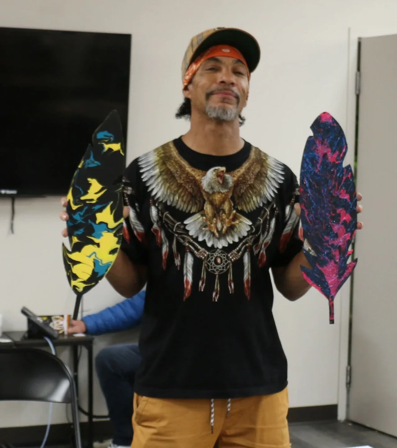 Hand-Painted wooden Feathers