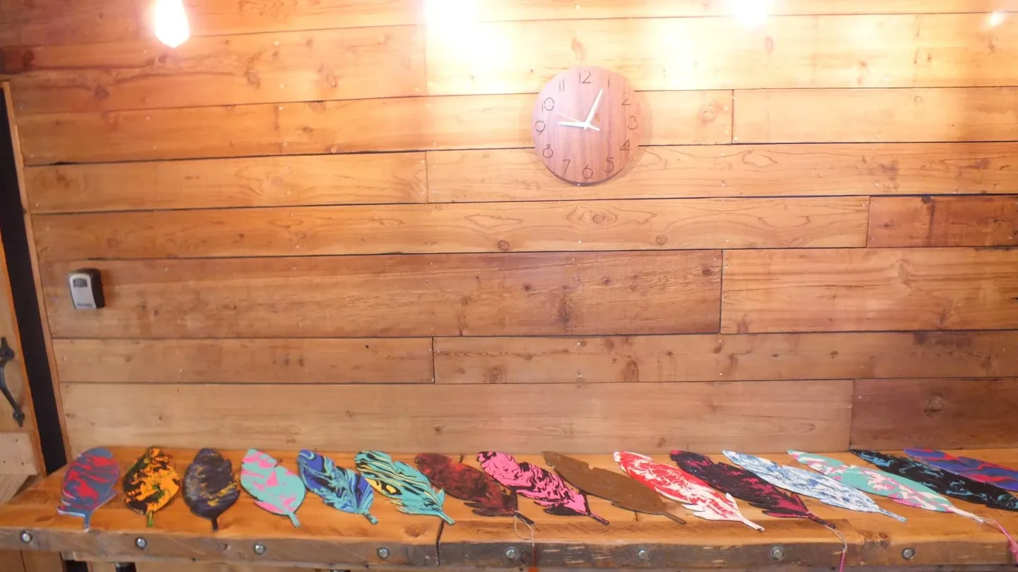 Hand-Painted wooden Feathers image indicator(7)