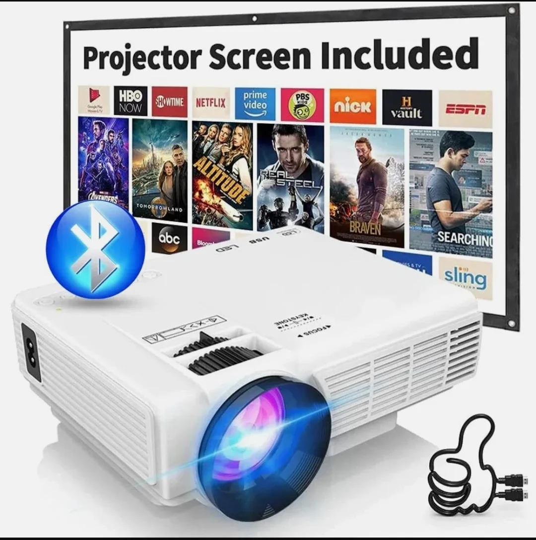 Mini Projector Bluetooth 1080P With Screen Projection 100"