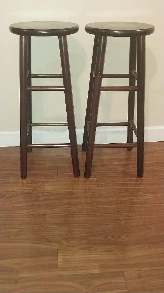 Wooden Bar Stools - Set of 2