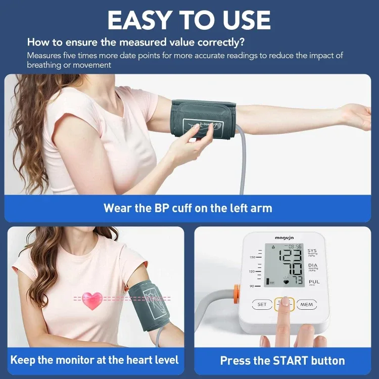 New~Arm BP Monitor W/Blood Pressure Cuff, Home Use image indicator(3)