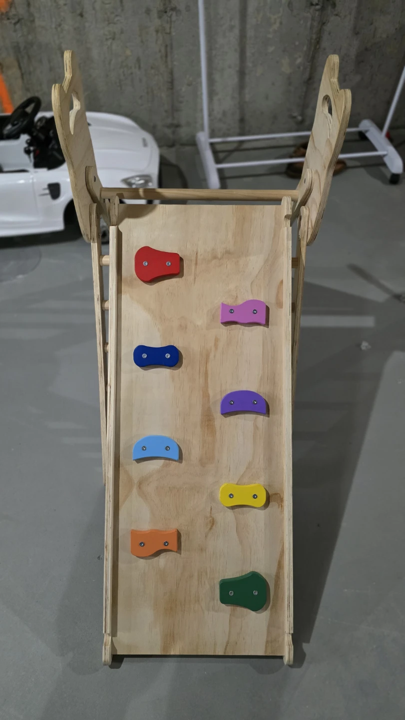 Kids Wooden Climbing Ladder & Slide