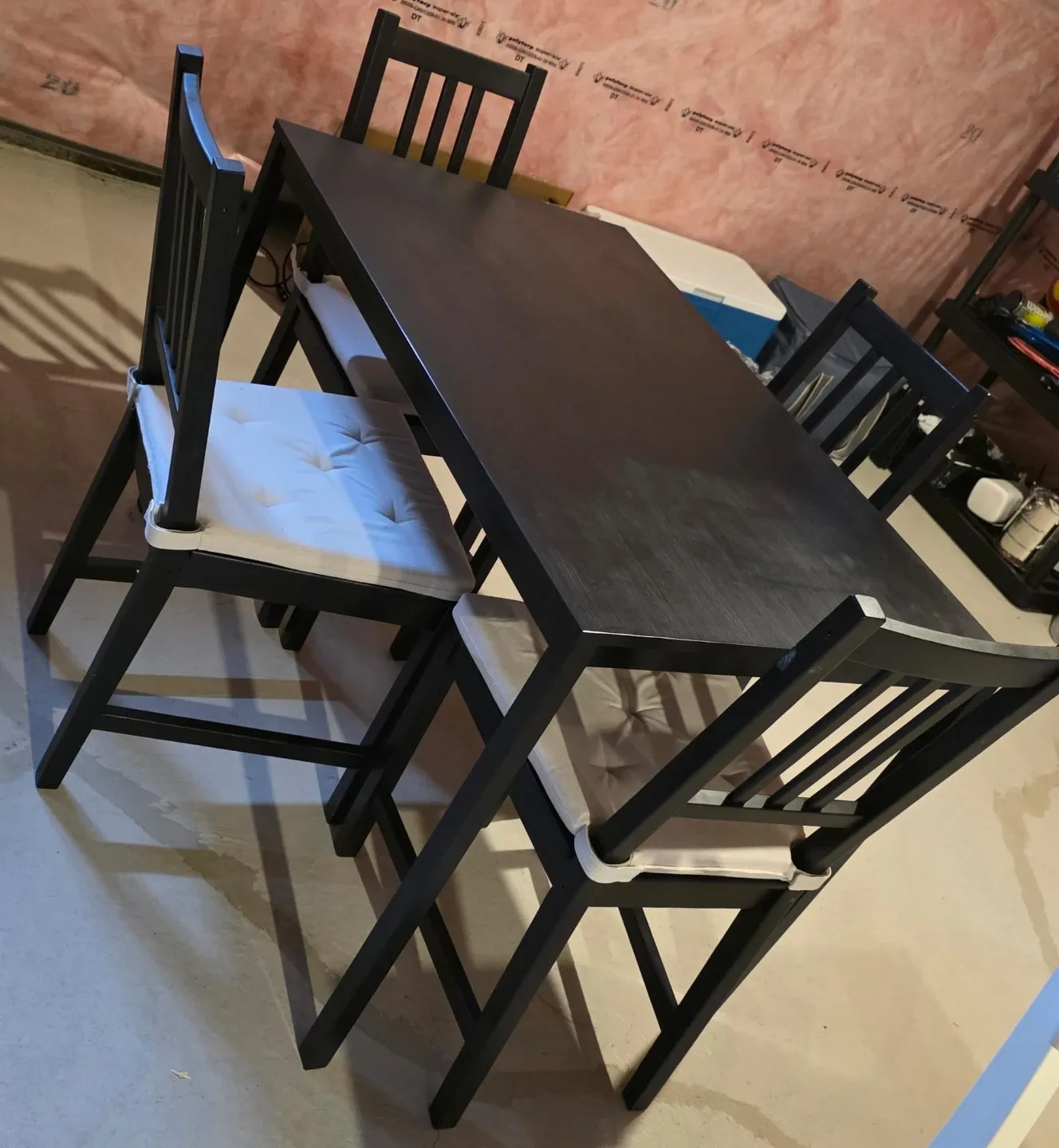Dining Table Set - Black Table with 4 Chairs image indicator(3)