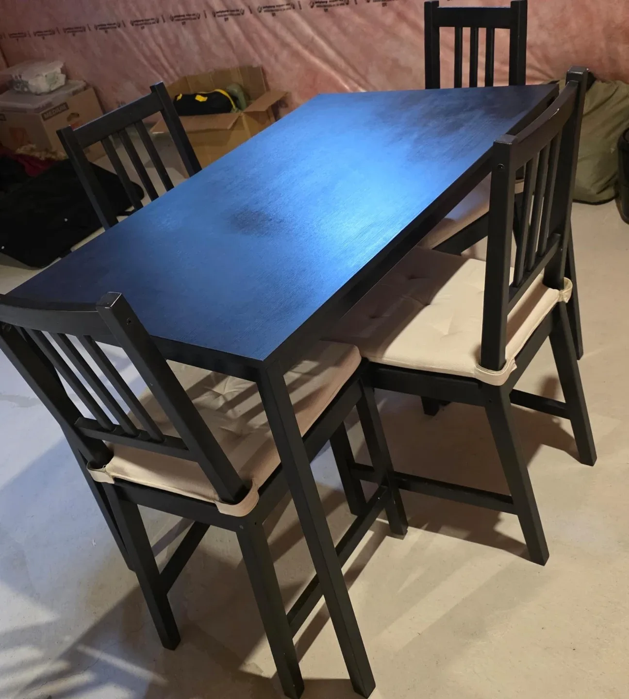 Dining Table Set - Black Table with 4 Chairs image indicator(4)