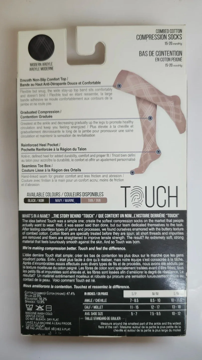 Brand New Touch Compression Socks, Black Argyle, S/P image indicator(2)