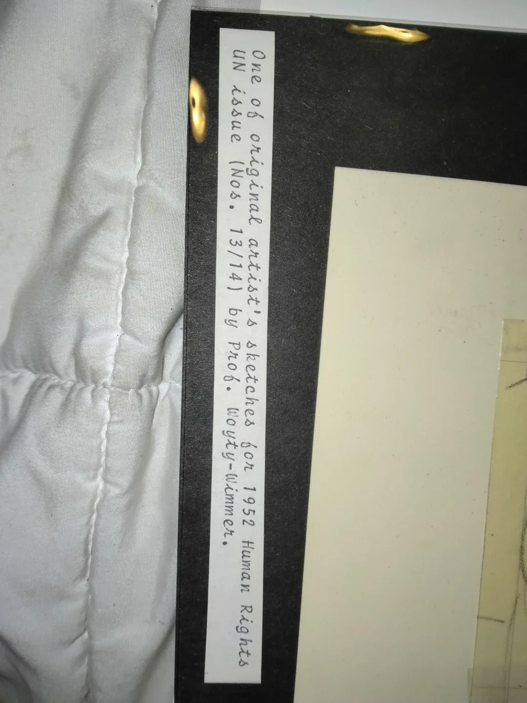 Original Artist's Sketches for 1952 Human Rights UN Issue