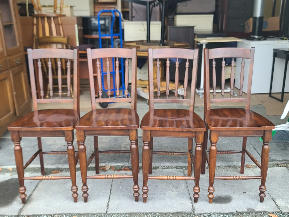 Set of 4 Wooden Dining Chairs