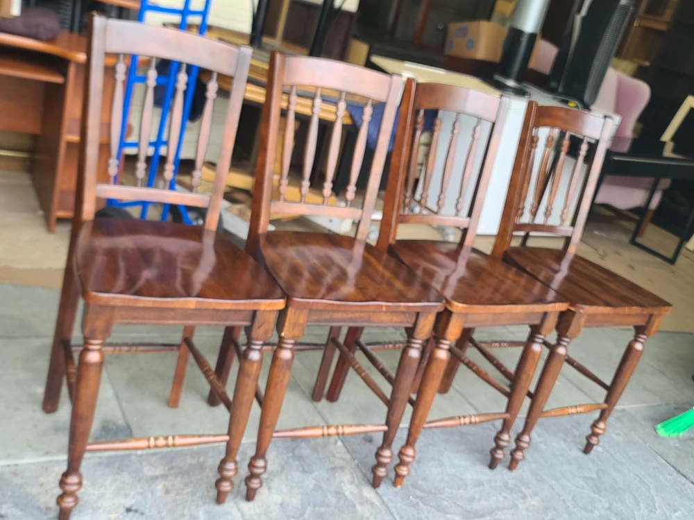 Set of 4 Wooden Dining Chairs - photo 4