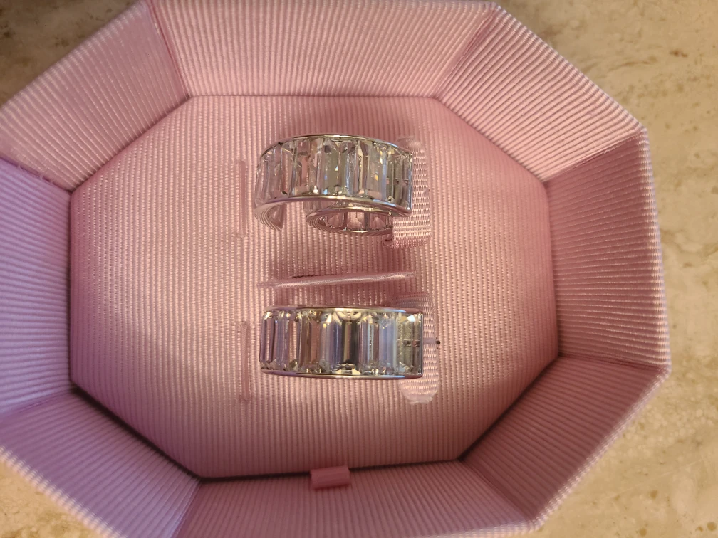 Swarovski Crystal Hoop Earrings - Silver - photo 3