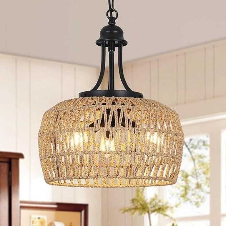 Woven Rattan Pendant Light