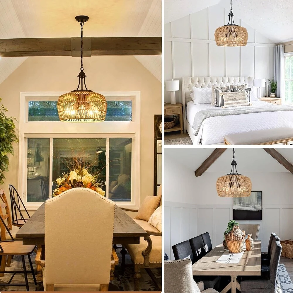Woven Rattan Pendant Light - photo 3