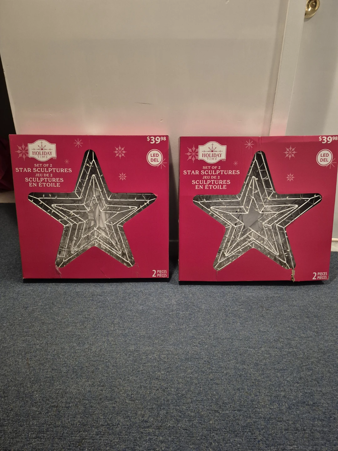 Christmas LED Star Sculptures (Set of 2)
