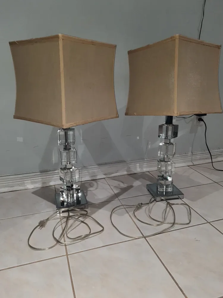 Pair of Crystal Lamps thumbnail