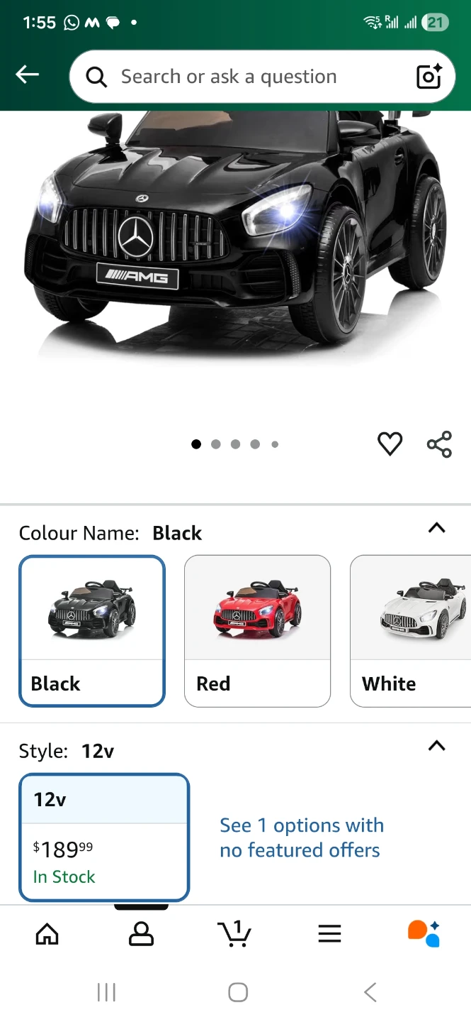 Mercedes-AMG GT 12V Ride-On Car - Black