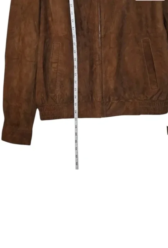 New w Tag Brown Suede Bomber Jacket image indicator(9)