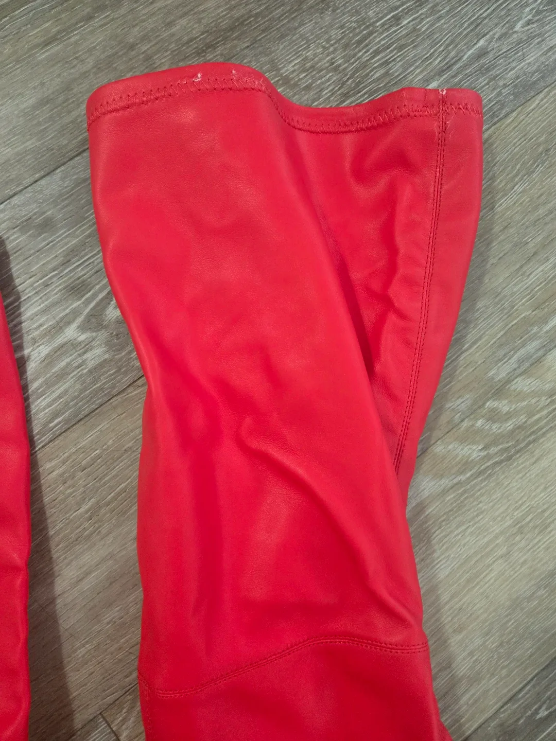 Thigh high red stiletto boots image indicator(9)