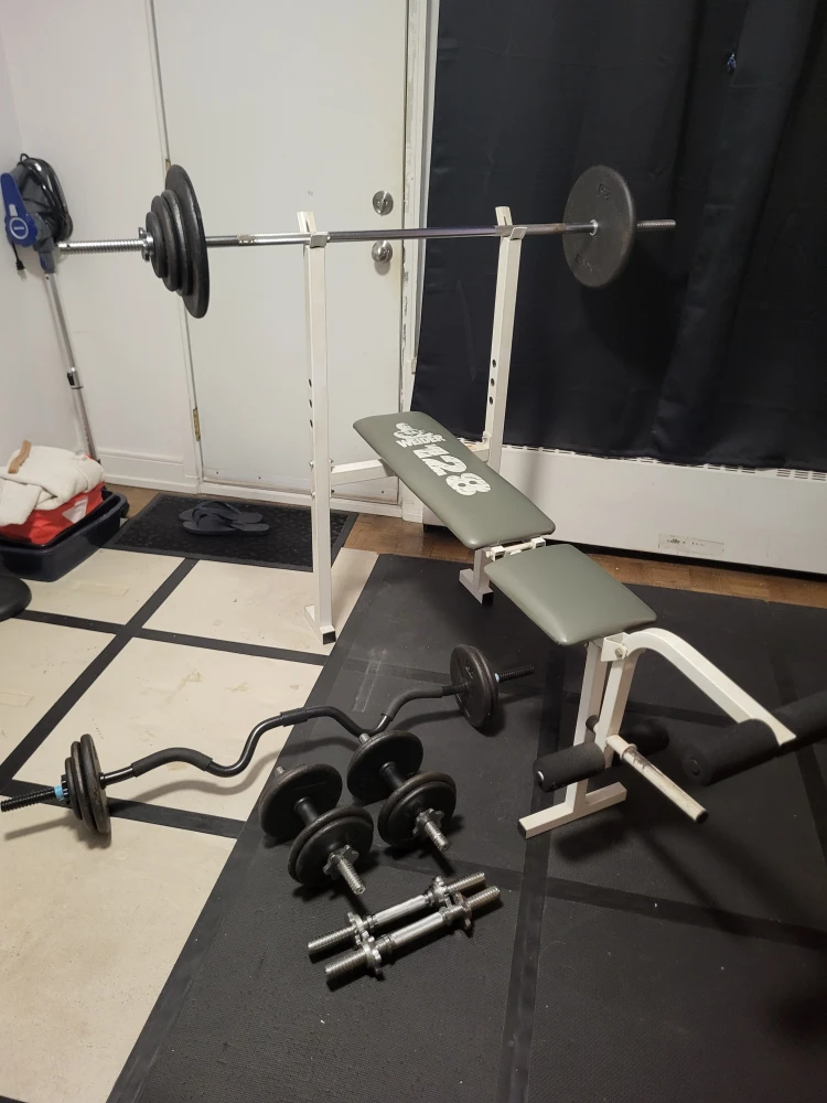 Weider 128 Weight Bench with Weight lifting set - photo 3