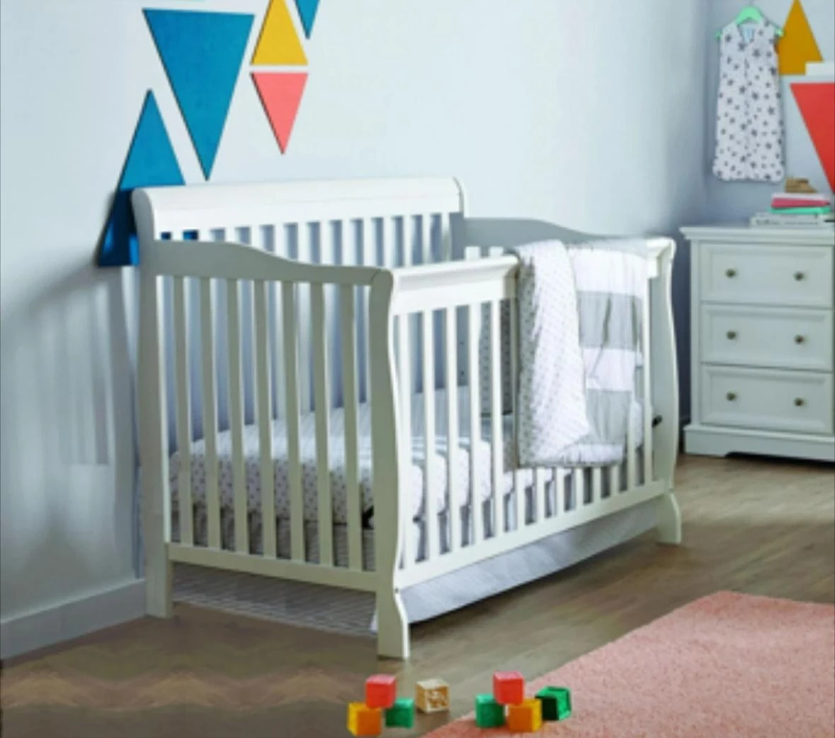 20 % Off - Convertible Baby Crib and Mattress - White