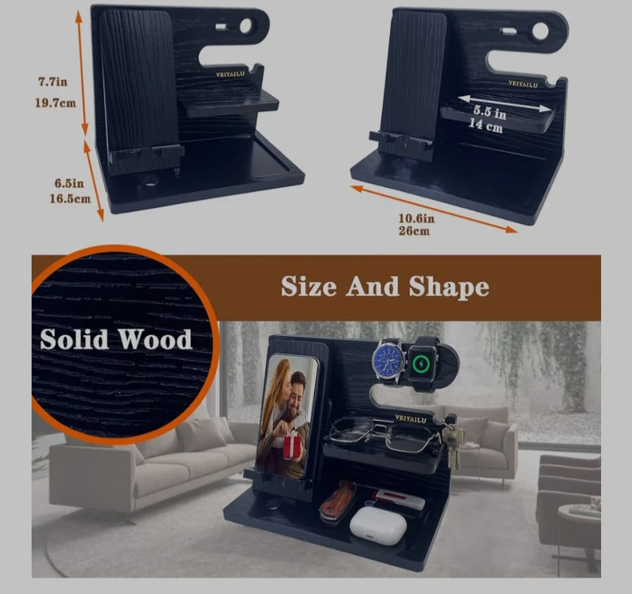 VEIYAYILU Solid Wood Phone Docking Station - photo 2