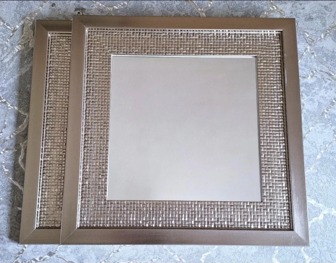 Lot of 2 Silver Decorative Mirrors 15" X 15"