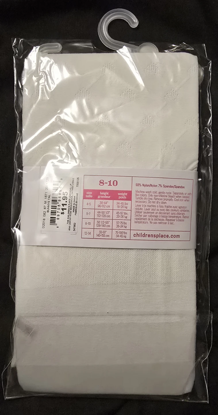 NEW! Girl's White Argyle & Heart Pattern Tights! - Size 8 - 10 - photo 3