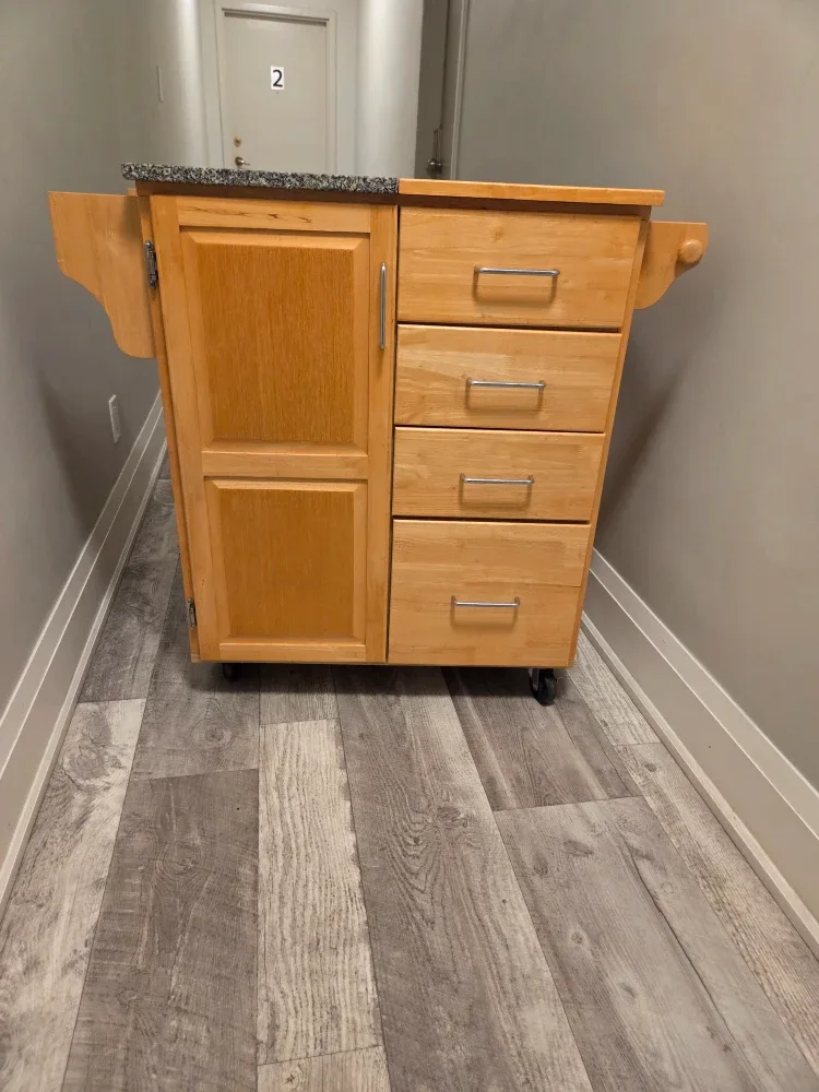 Kitchen Island Cart/Bar with Granite Top image indicator(2)