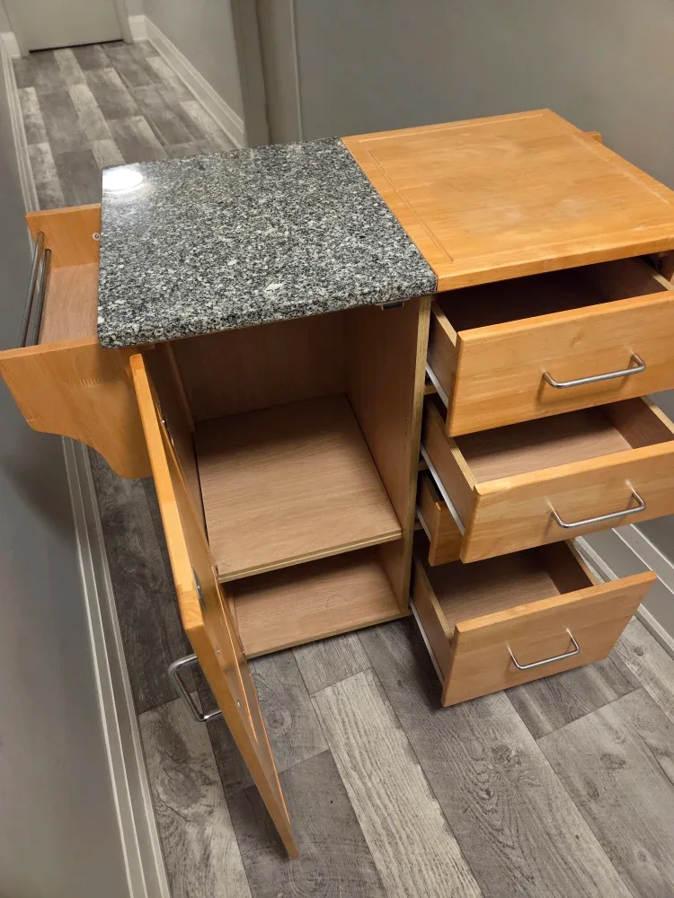 Kitchen Island Cart/Bar with Granite Top image indicator(3)