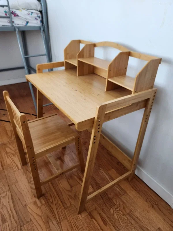 UNICOO Bamboo Height Adjustable Kids Desk and Chair image indicator(2)