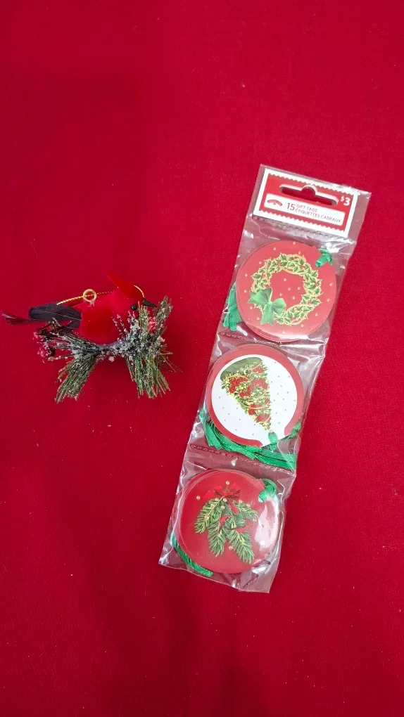 Christmas Gift Tags & Cardinal Ornament
