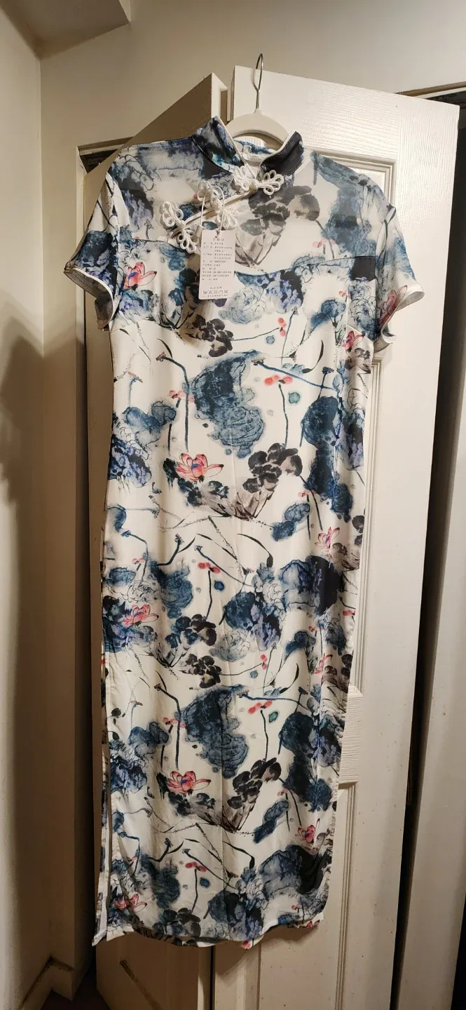 Floral Print Cheongsam Dress-L image indicator(5)