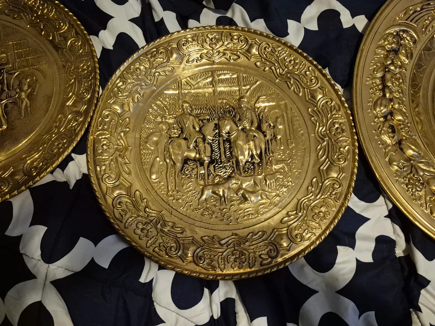 Vintage Decorative Brass Plates (Set of 3) image indicator(3)