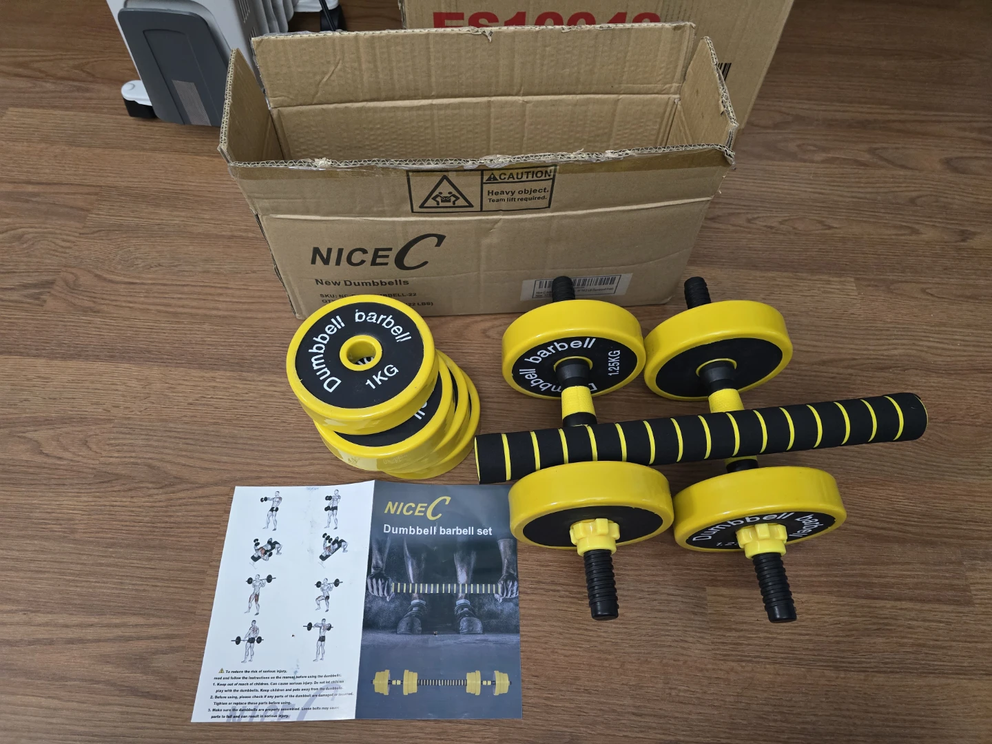 NICE C Dumbbell Barbell Set - New