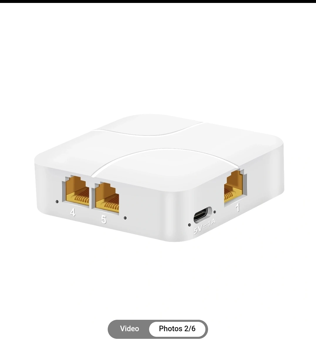 Ethernet Splitter 1 in 4 out 1000Mbps High Speed Internet Extend - photo 2