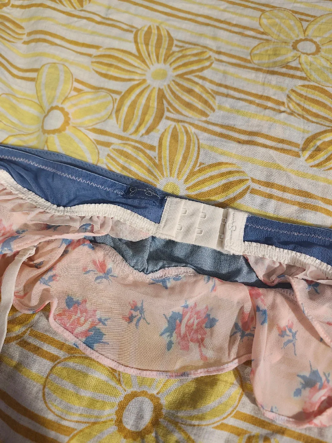 NWT Coquette denim and floral garter belt image indicator(3)